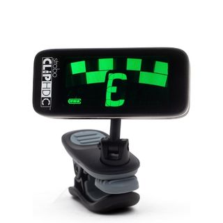 A Peterson Stroboclip HDC clip-on guitar tuner