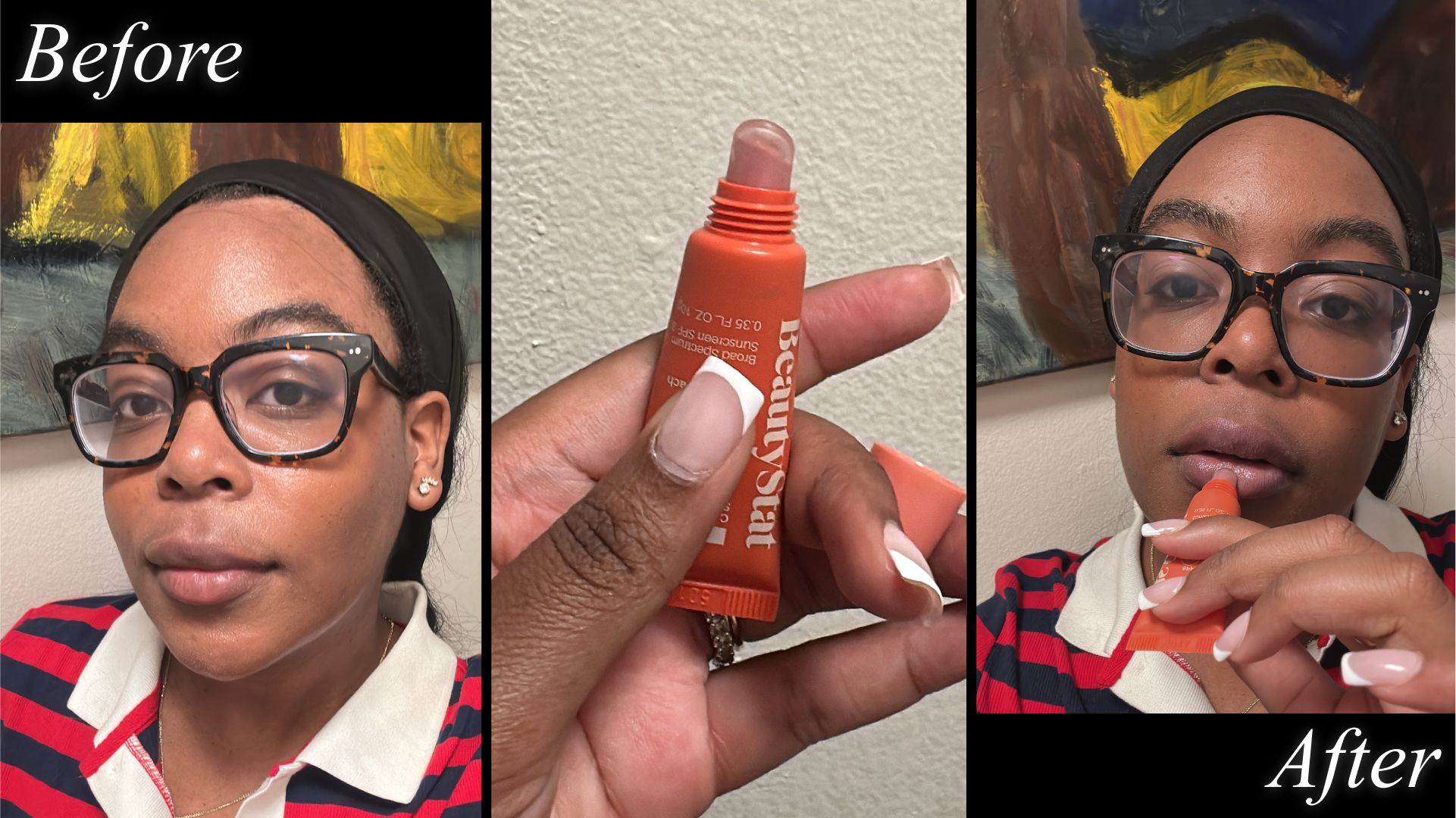 Ariel Baker testing Beauty Stat SPF lip balm