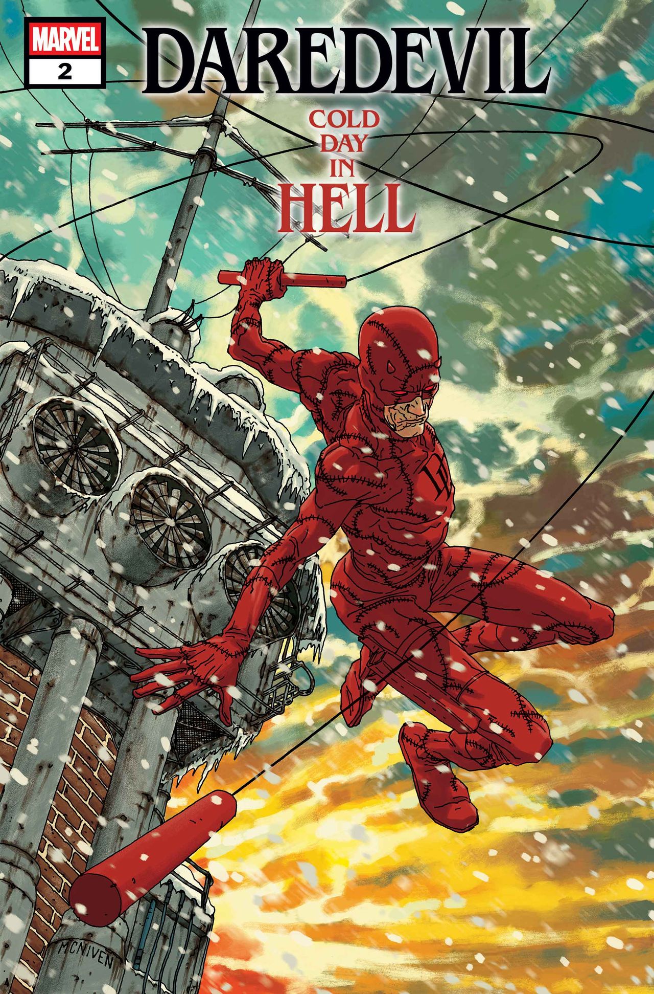 Steve McNiven's main cover for Daredevil: Cold Day in Hell #2.