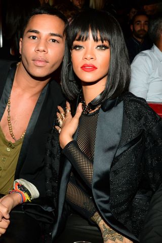 Rihanna And Olivier Rousteing At Paris Fashion Week AW14, 2014