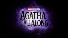 The official logo for Marvel Studios' Agatha All Along TV series, which shows black writing on a purple and black background