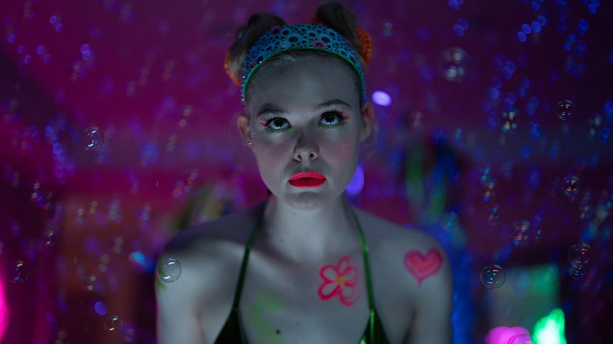 Elle Fanning wears body paint in Apple TV's Margo's Got Problems