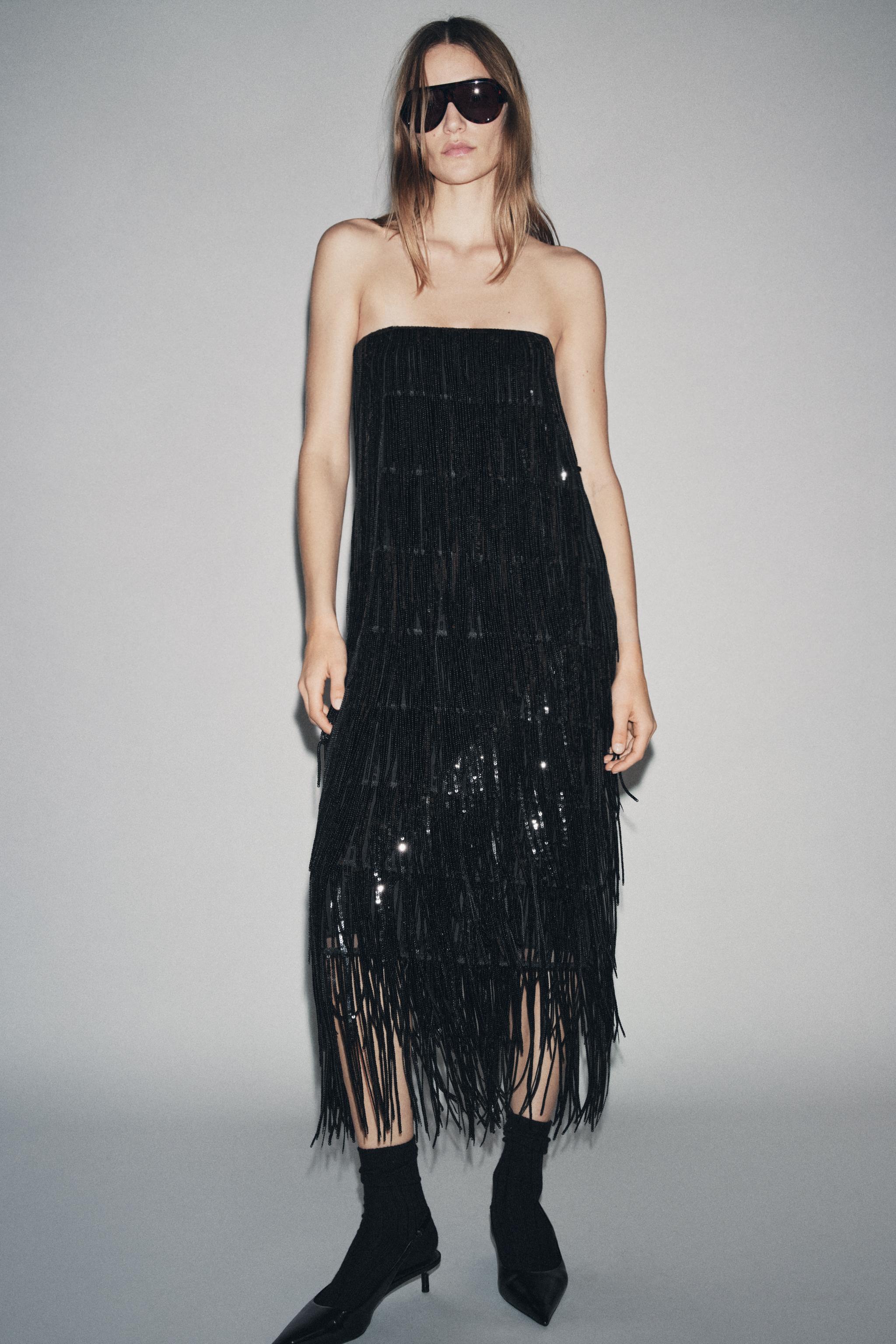 Zw Collection Limited Edition Sequinned Fringed Dress