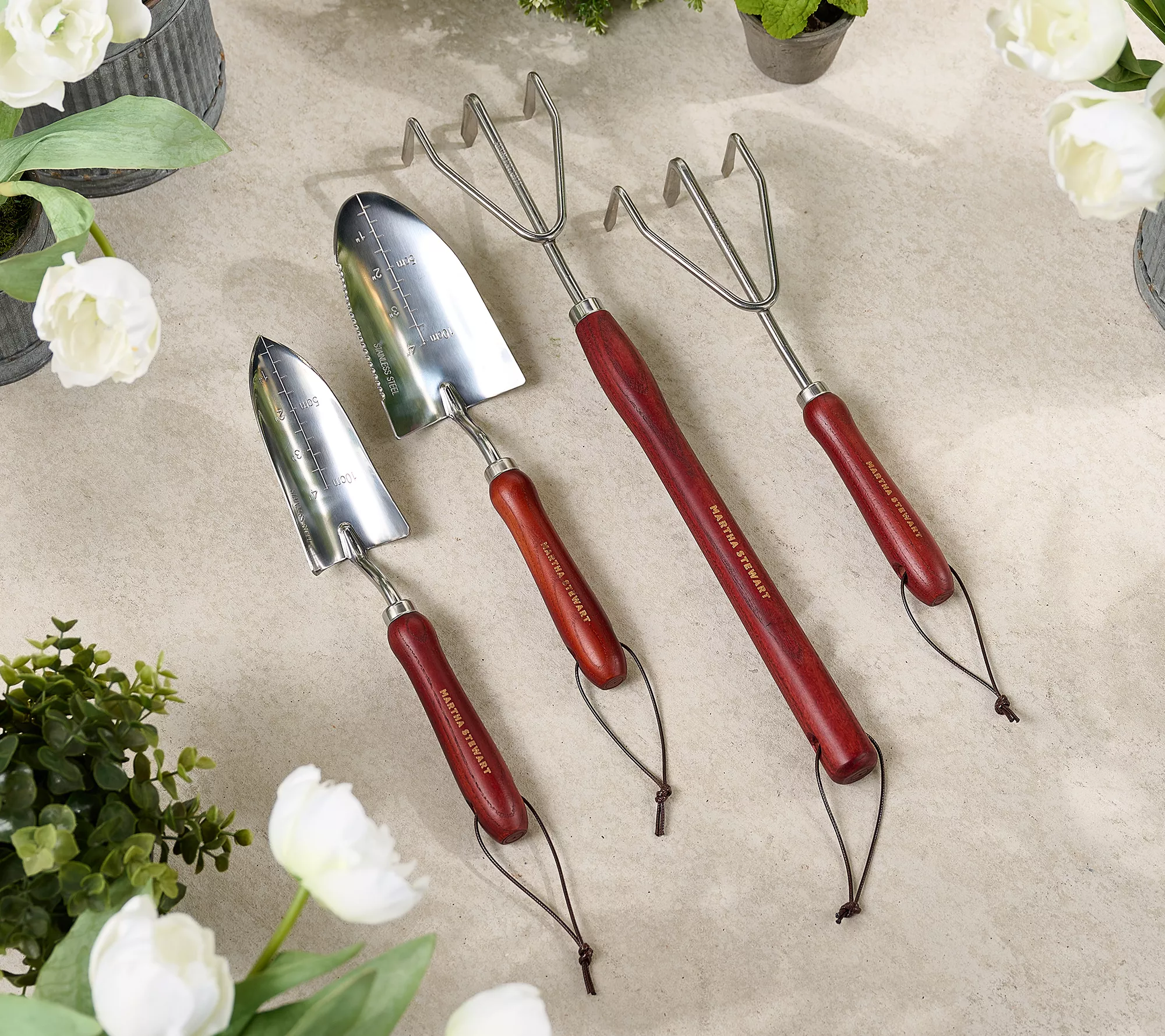 Martha Stewart 4-Piece Trowel and Cultivator Planting Set