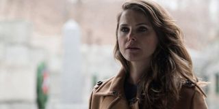 The Americans Keri Russell standing in the open, ready to cry