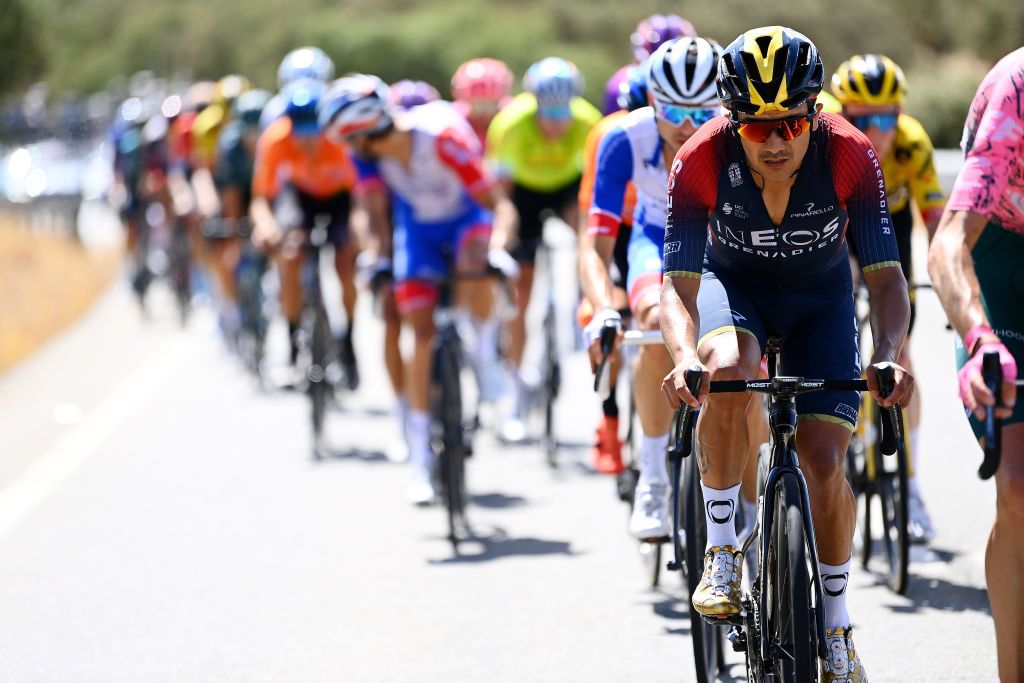 ALTO DEL PIORNAL SPAIN SEPTEMBER 08 Richard Carapaz of Ecuador and Team INEOS Grenadiers competes in the breakaway during the 77th Tour of Spain 2022 Stage 18 a 192km stage from Trujillo to Alto del Piornal 1163m LaVuelta22 WorldTour on September 08 2022 in Alto del Piornal Caceres Spain Photo by Tim de WaeleGetty Images