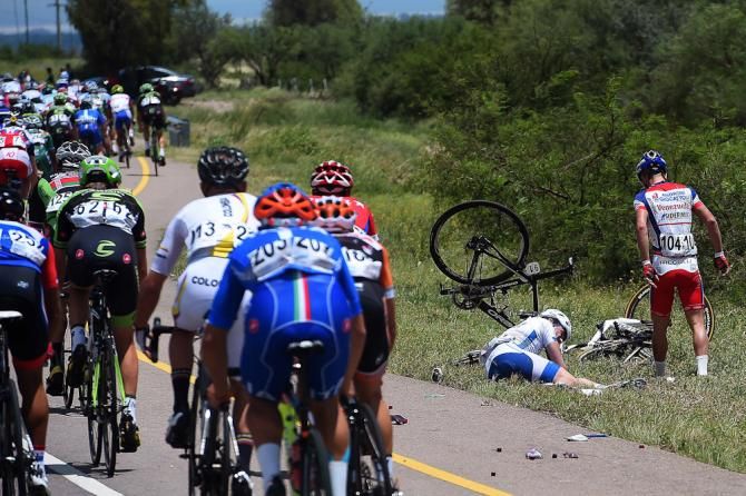 Kevin de Mesmaekers crashed hard during the stage.
