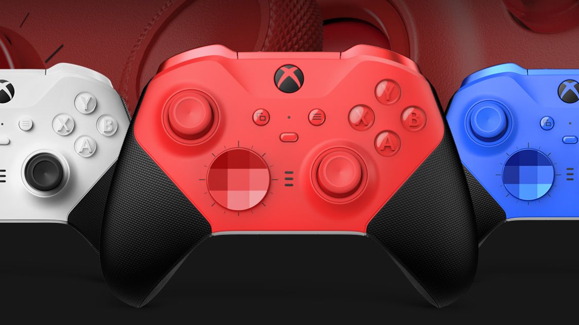 Xbox Elite Series 2 Core controller in red and blue schemes