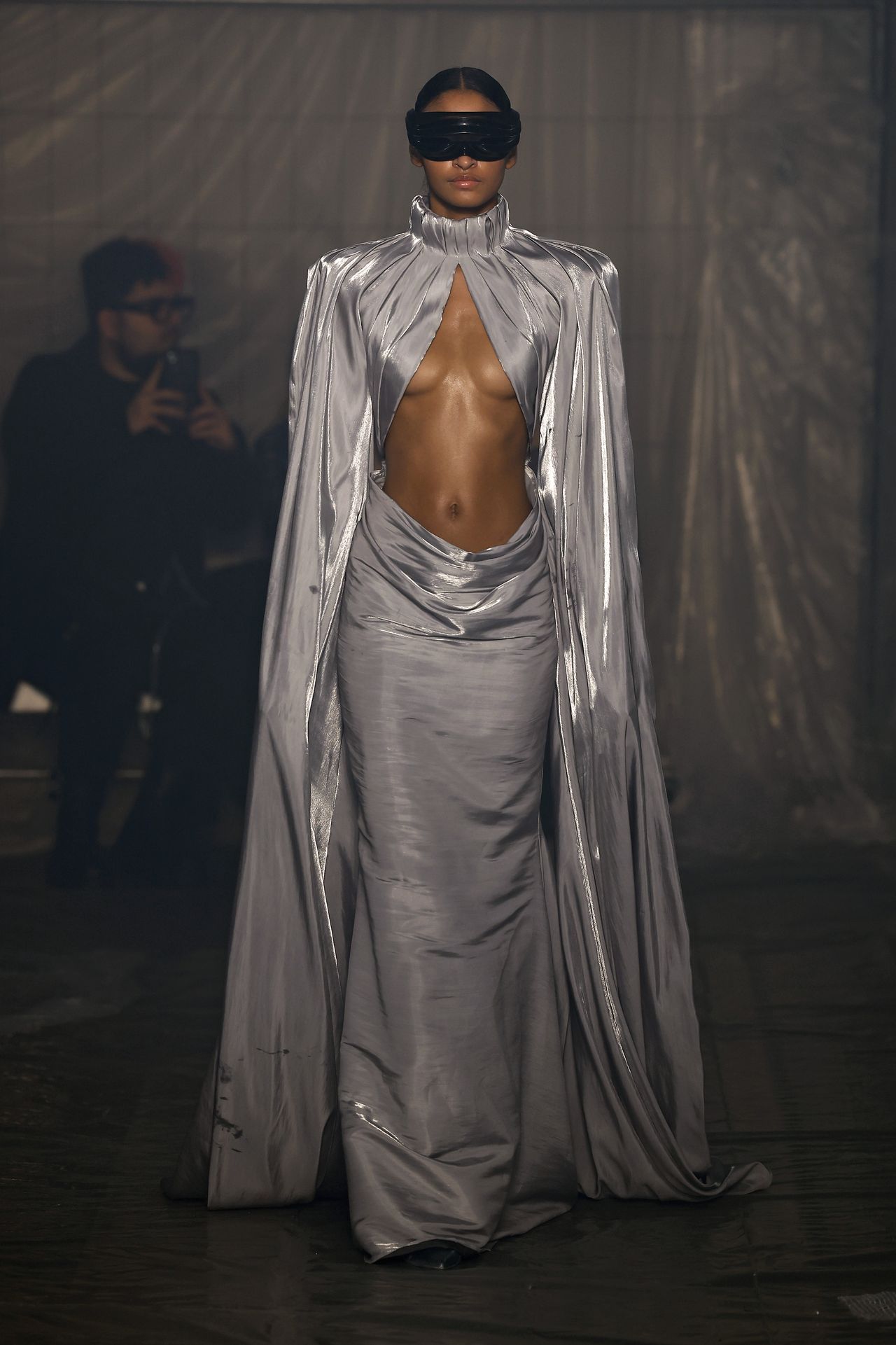 A model walks the runway at the Han Kjobenhavn fashion show during the Milan Fashion Week Womenswear Fall/Winter 2023/2024 on February 25, 2023 in Milan, Italy.