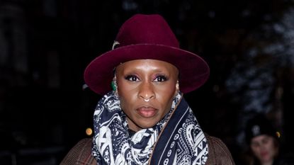 Cynthia Erivo wearing heritage check trench coat in New York City on 27 November, 2025