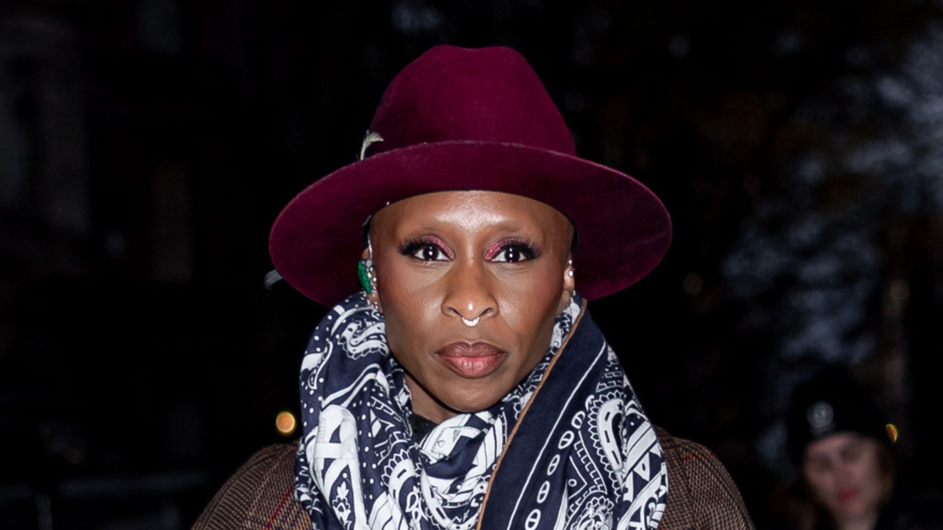 Cynthia Erivo wearing heritage check trench coat in New York City on 27 November, 2025
