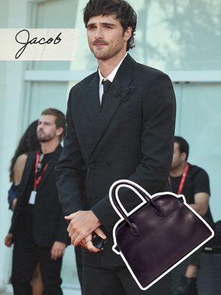 Jacob Elordi photoshopped wearing The Row's Margaux bag.