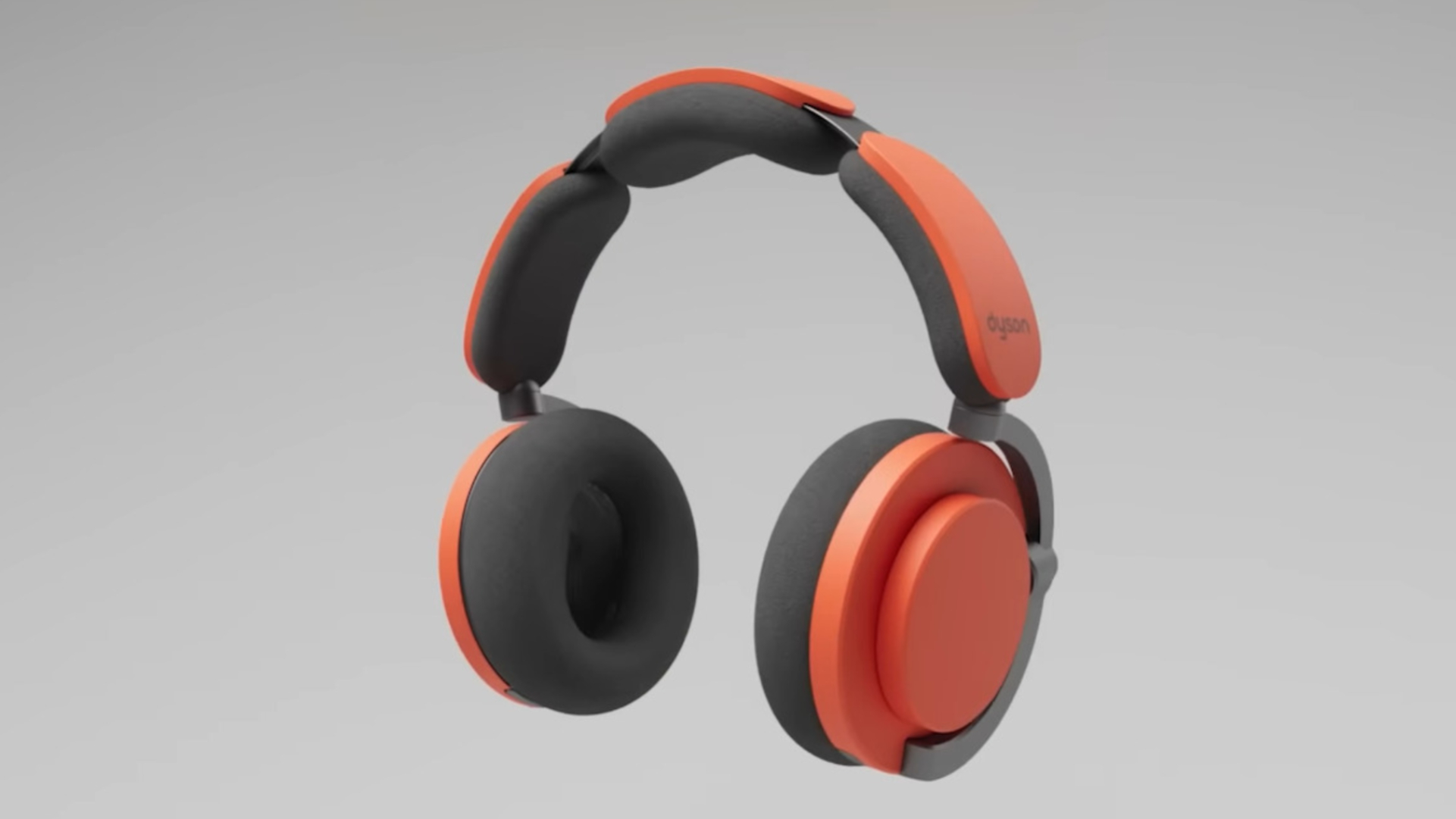 The Dyson Ontrac headphones in orange, shown from the front