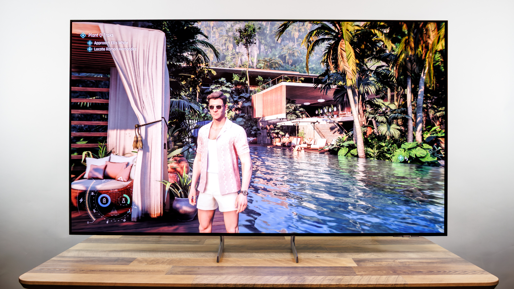 Samsung S85H OLED TV on a desk