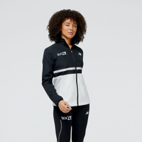 Women’s London Edition Marathon Surplus Jacket
A variation on the orange and black souvenir jacket above, this women’s jacket is made using surplus material from other products, saving the offcuts from going to landfill. It’s available in a simple black-and-white design.