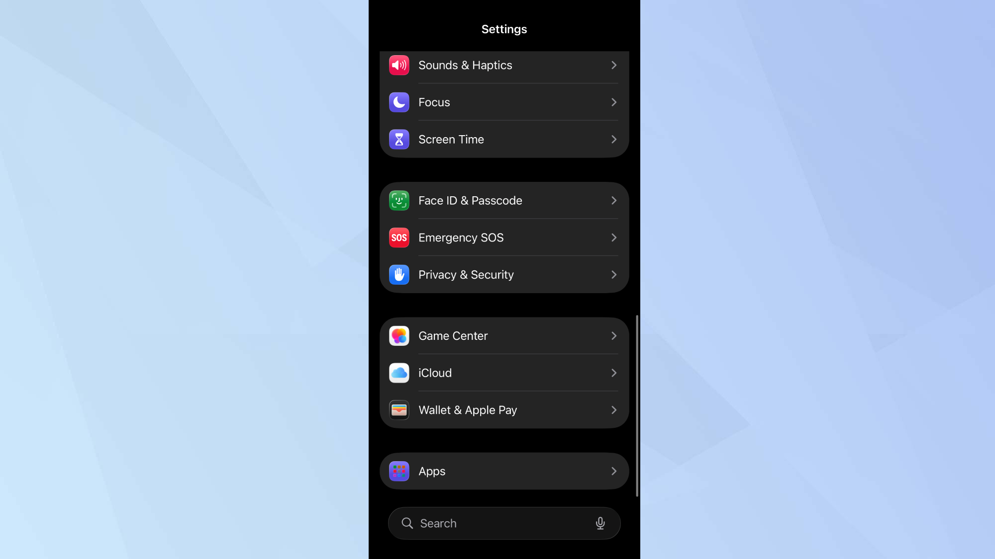 Face ID &amp;amp; Passcode highlighted in Settings on iPhone
