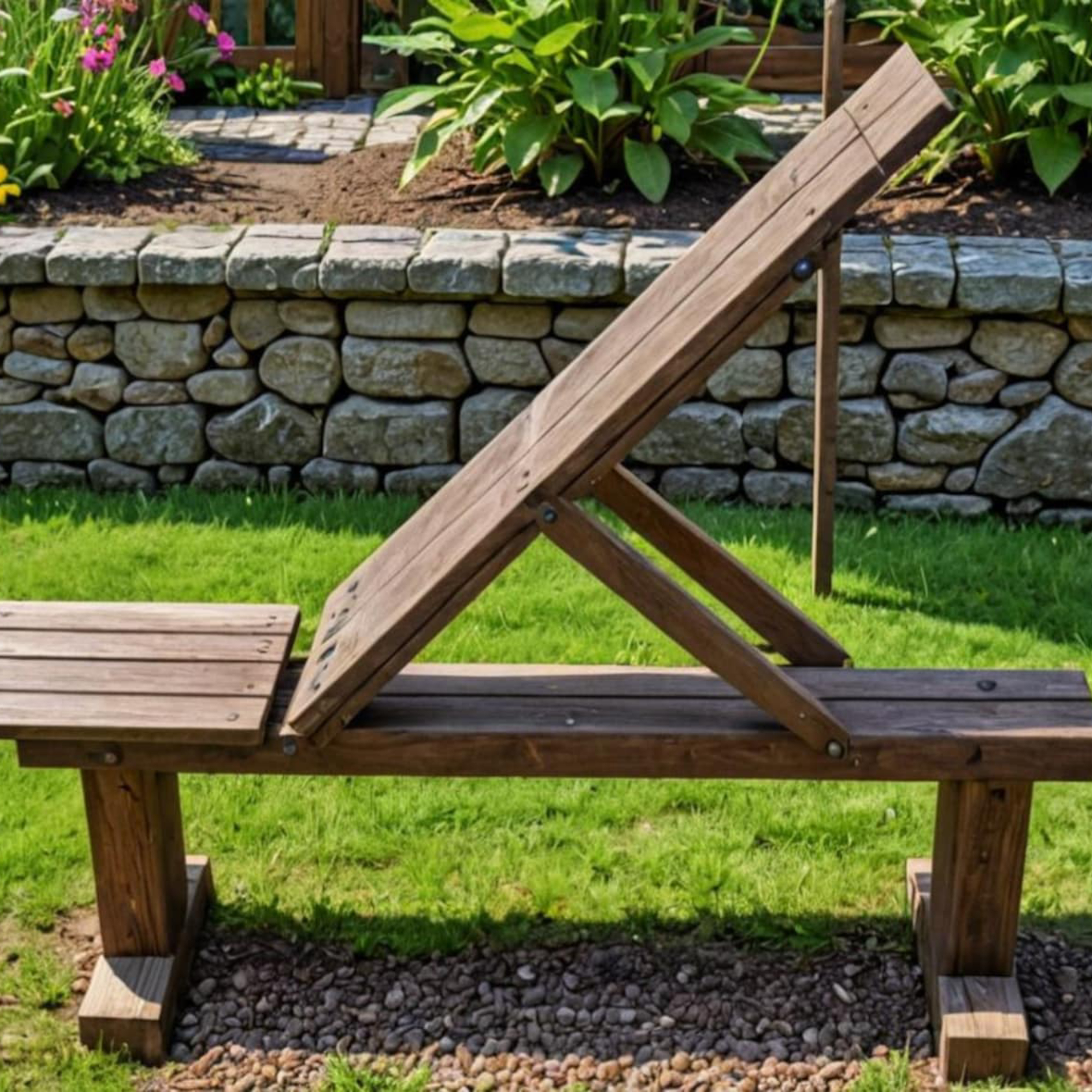 GOSHDigitalPDF wooden incline bench in garden