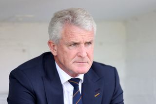Mark Hughes, Manager of Bradford City, looks on prior to the Sky Bet League Two Play-Off Semi-Final Second Leg match between Carlisle United and Bradford City at Brunton Park on May 20, 2023 in Carlisle, England. (Photo by George Wood/Getty Images)