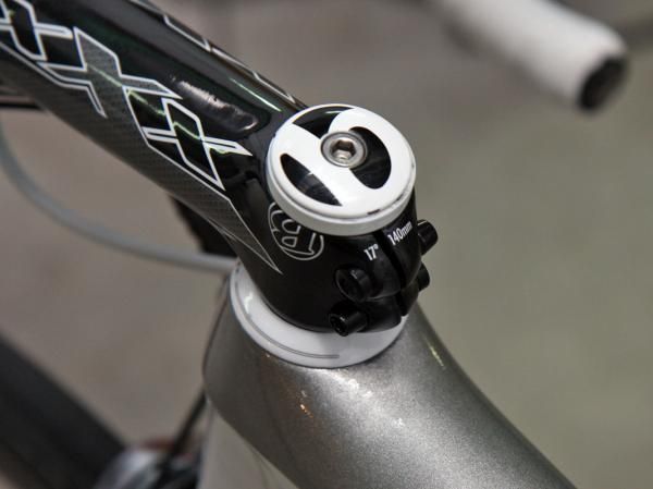 Trek says extending the steerer tube up all the way through the stem helps prevent crushing the tube while also providing maximum clamp surface area.