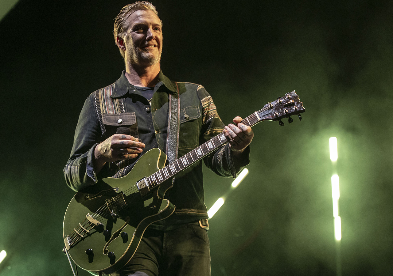 Josh Homme of the band Queens Of The Stone Age performs at the Kia Forum at the Kia Forum at The Kia Forum on December 16, 2023 in Inglewood, California.