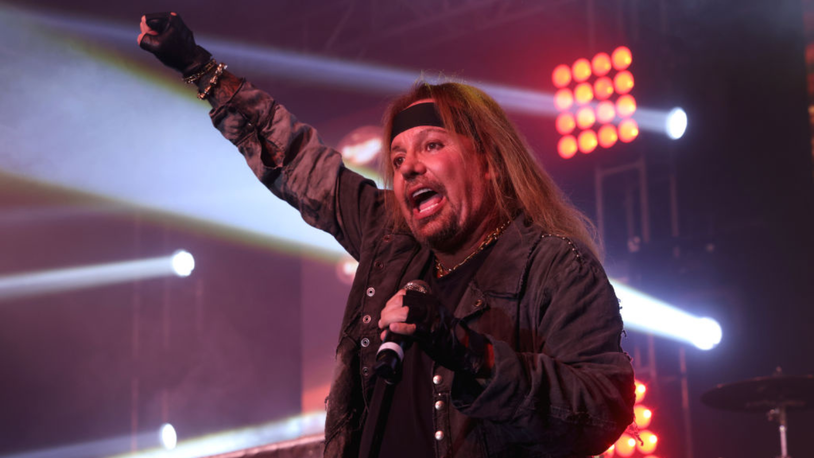 Vince Neil performs at the Downtown Las Vegas Events Center on September 06, 2024 in Las Vegas, Nevada.