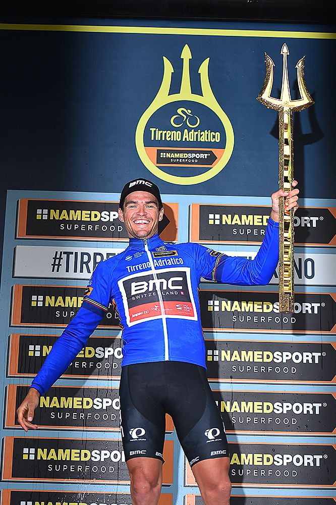 Greg Van Avermaet on the final Tirreno-Adriatico podium