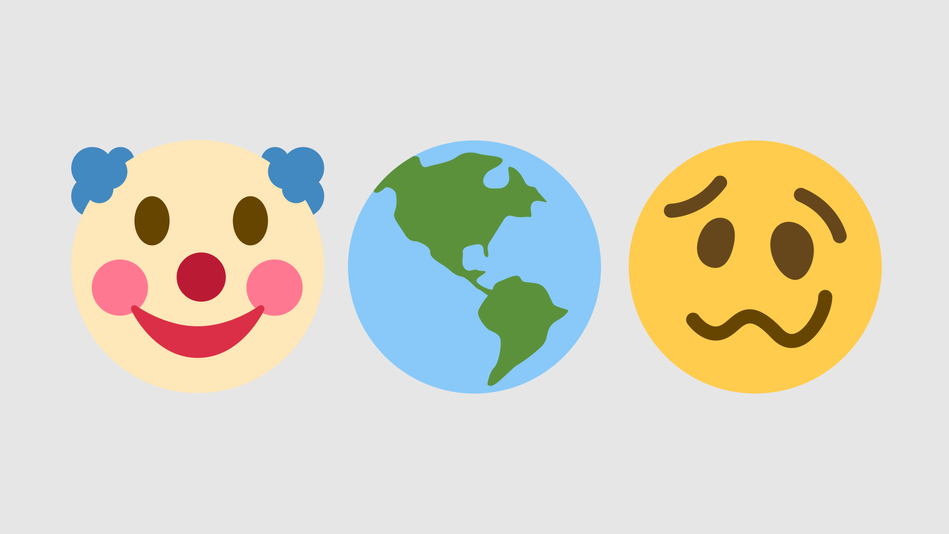 Emojis representing a silly and confused population