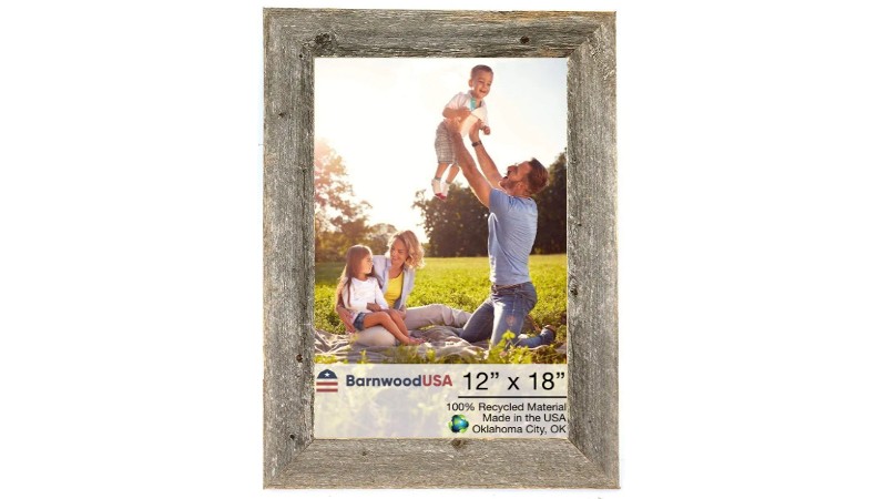 BarnwoodUSA rustic farmhouse 12-by-18-inch picture frame