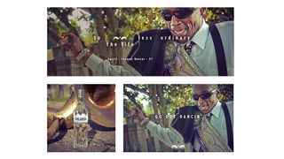Finlandia campaign shows older man dancing outdoors