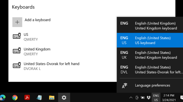 windows 10 update keyboard layout