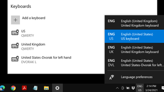 How to change the keyboard layout in Windows 10
