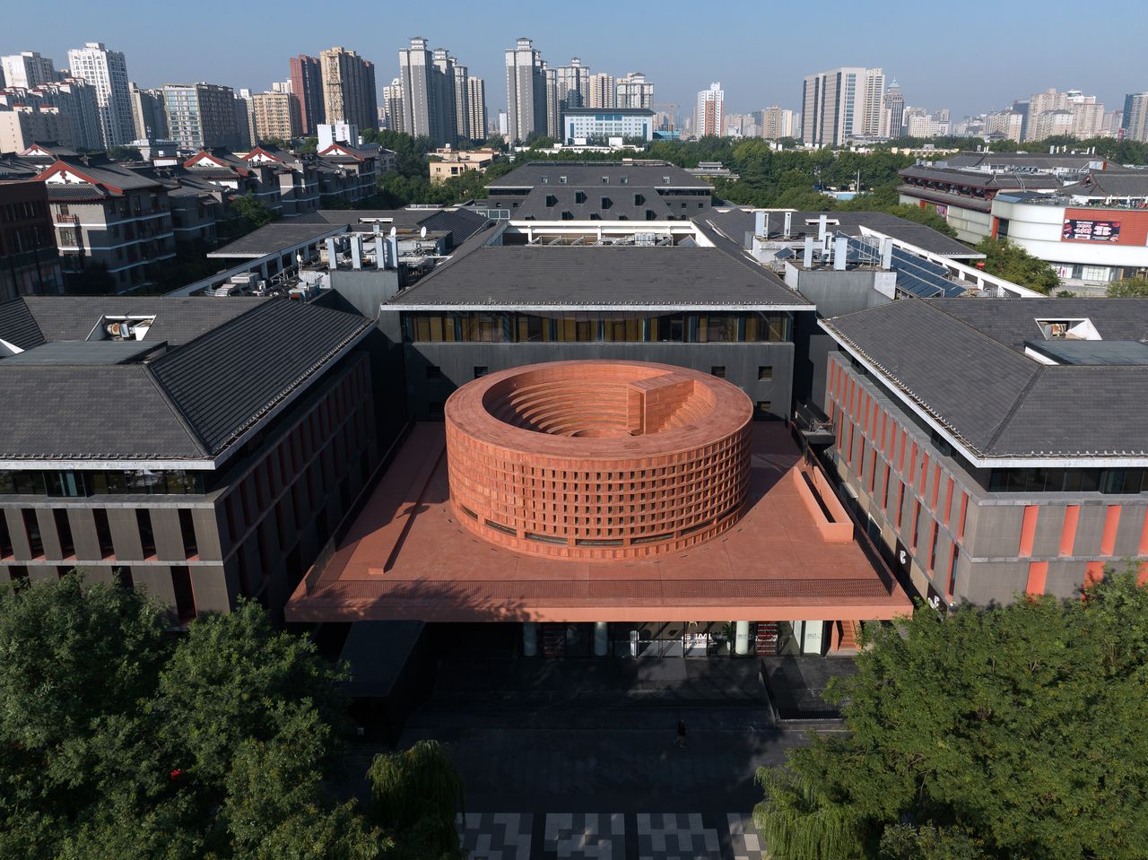 shot from above, the Neri&amp;Hu Project_Qujiang Museum of Fine Arts Extension