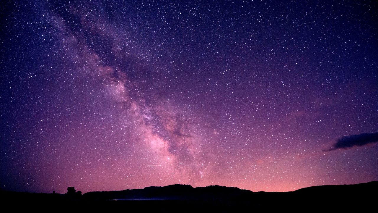 Starry sky at night, mono lake, california, usa