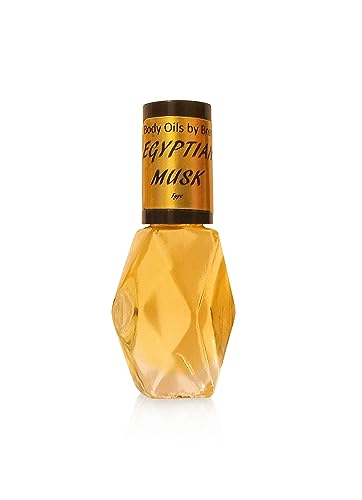 Body Oils by Brenda Egyptian Musk Body Oil, Pure Thick Uncut Authentic Original Fragrance, Unisex, All-Natural Classic Concentrated Scent (egyptian Musk, 1/4 Oz.)