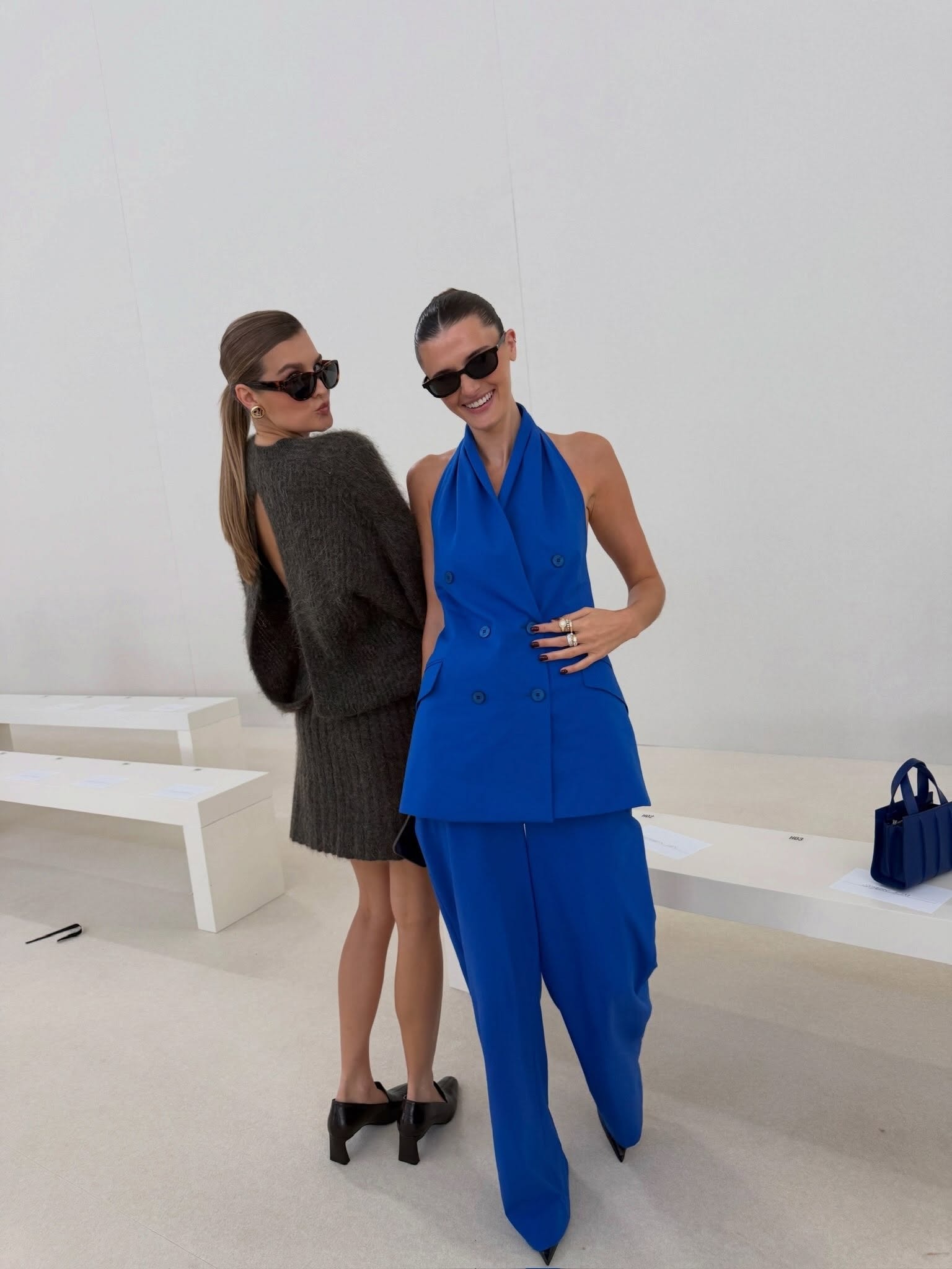 Influencer wearing a cobalt blue