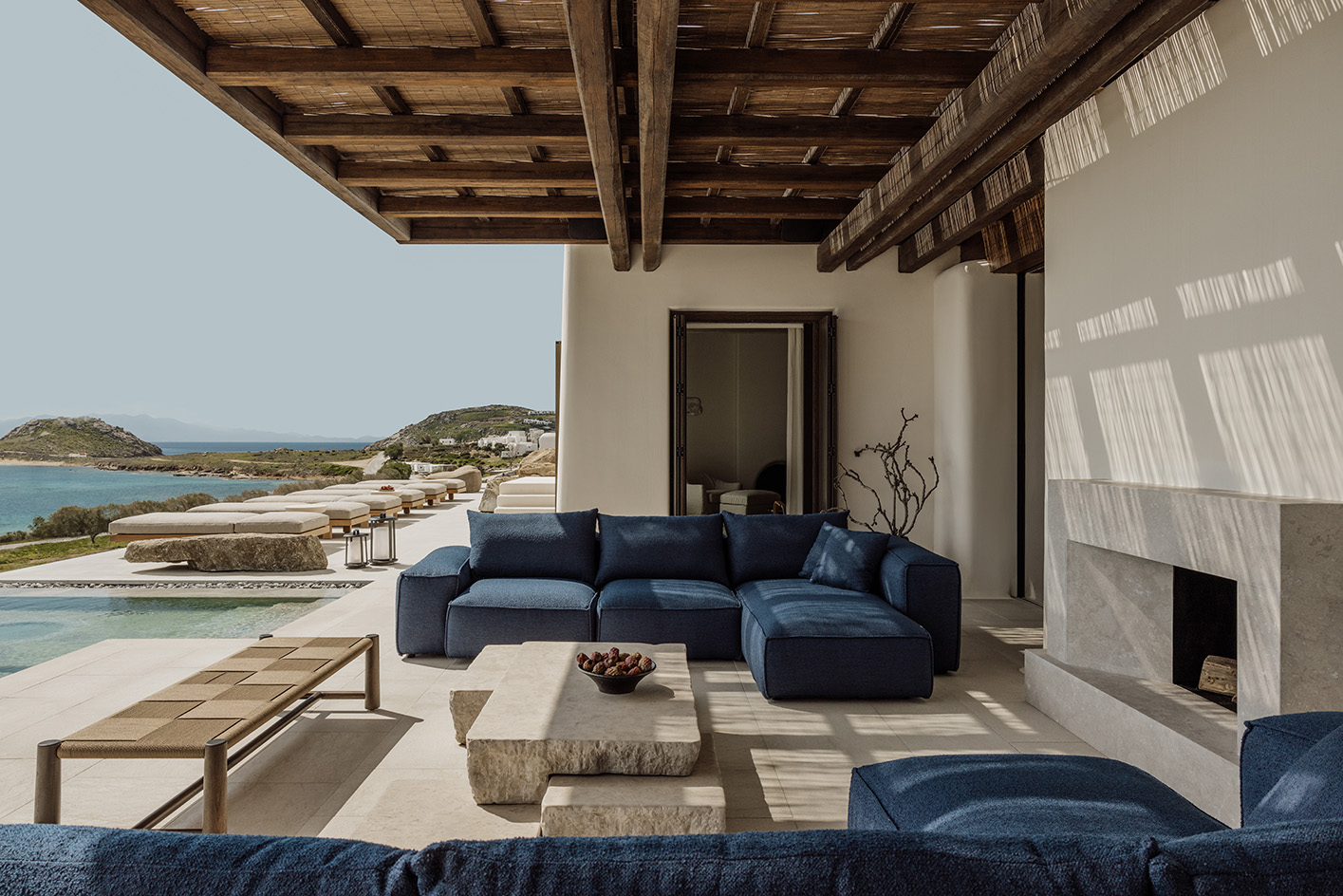 Anamesa by K-Studio, contemporary Greek House within white and minimalist yet sleek forms and inside outside living arrangements