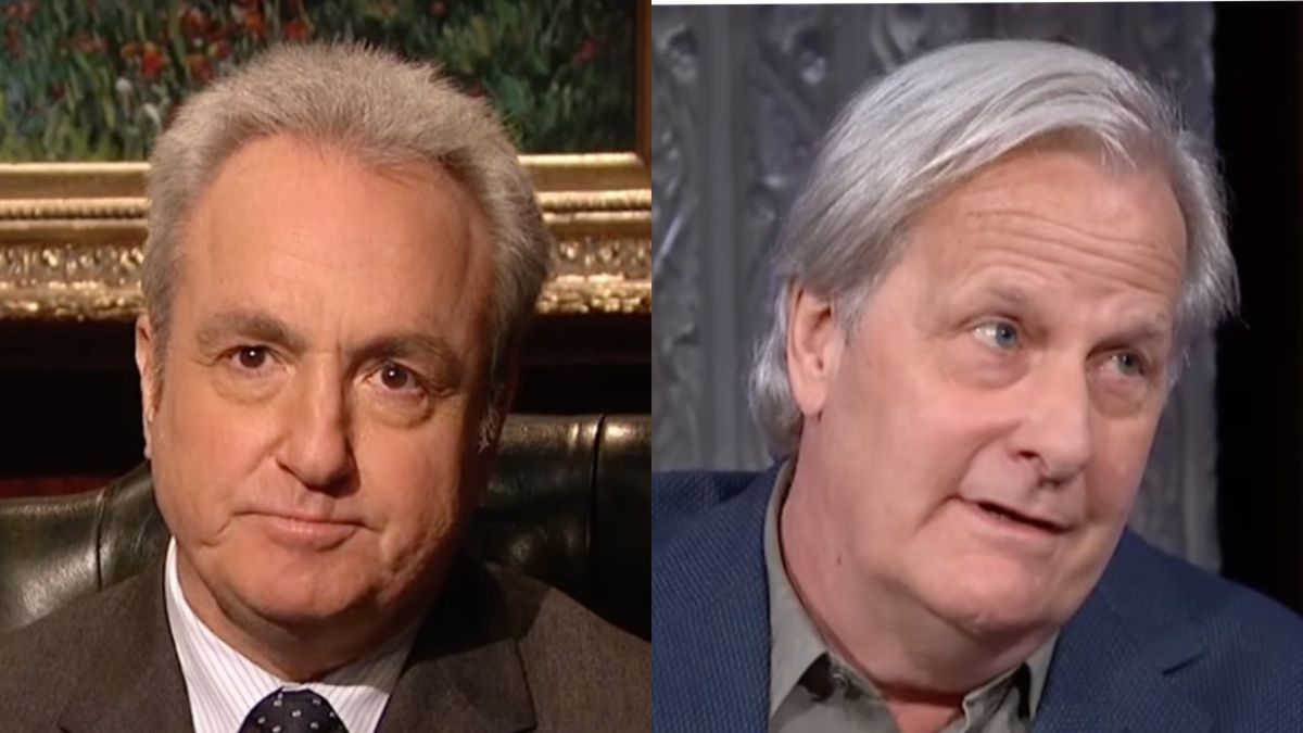 Side by side of Lorne Michaels and Jeff Daniels.