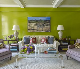 Green living room walls