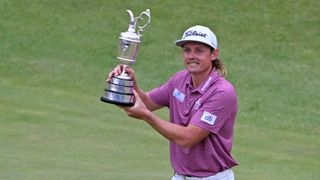 Cam Smith holding the Claret Jug after winning the 2022 Open