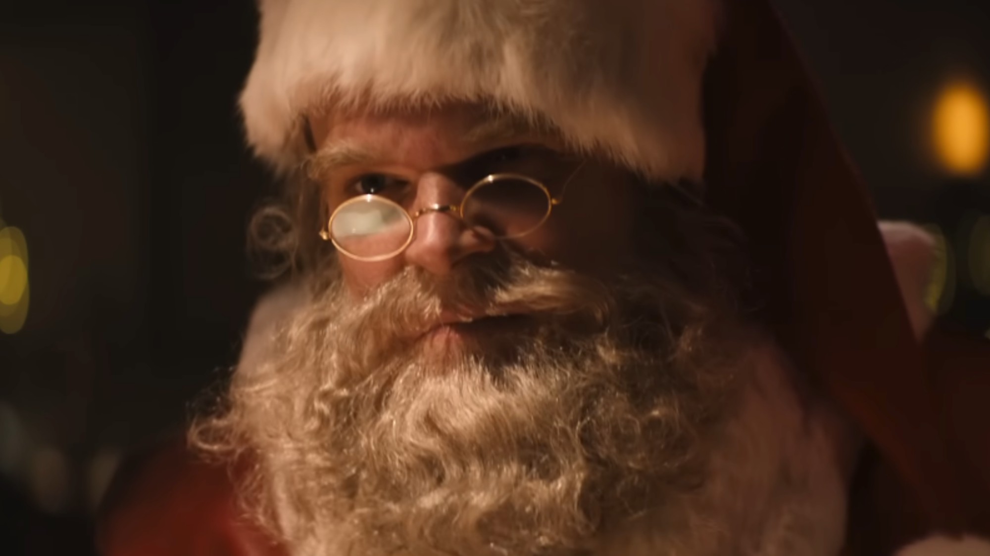 David Harbour dressed as Santa Claus in Violent Night