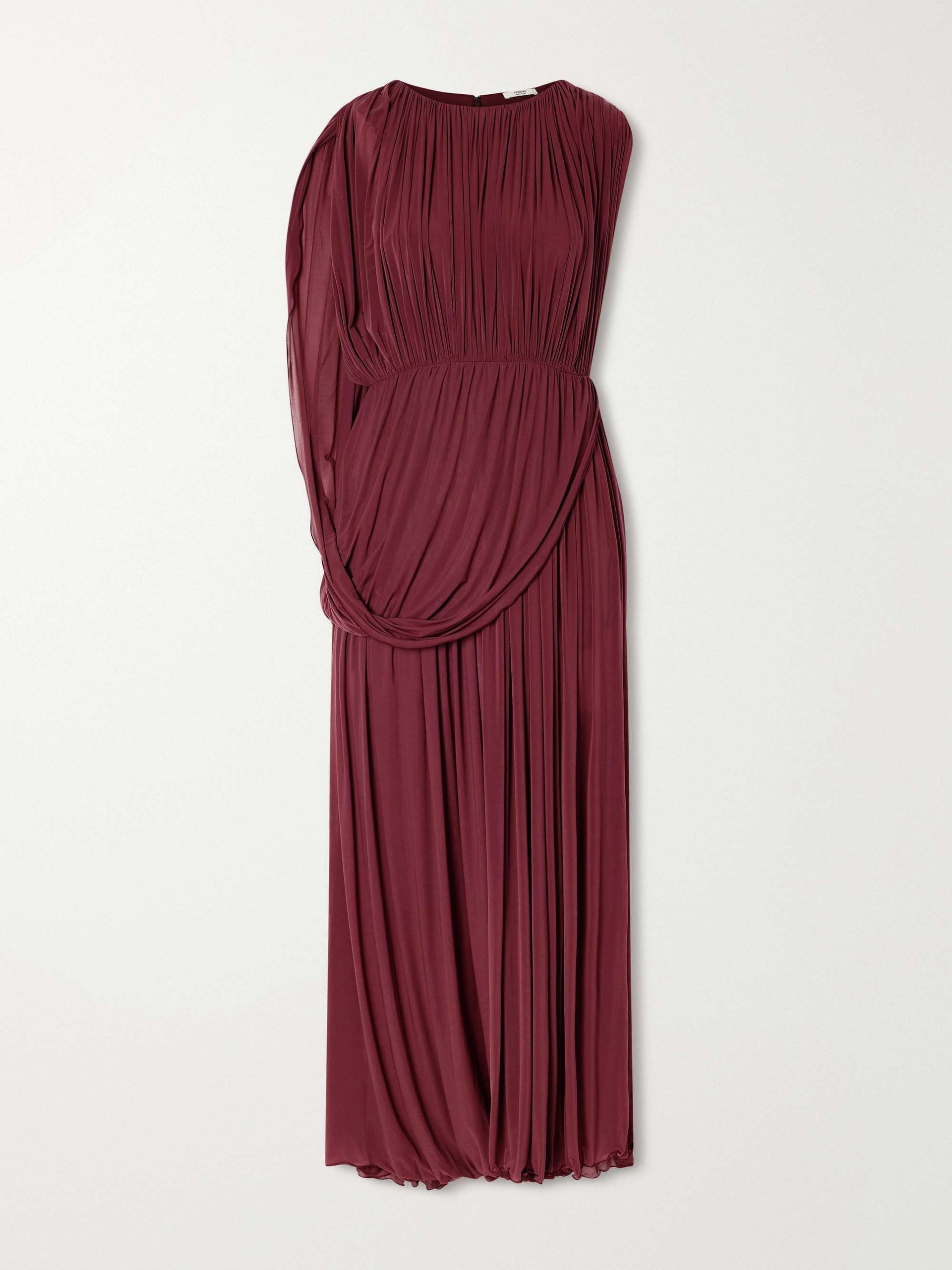 Kahlo Asymmetric Draped Crepe Dress