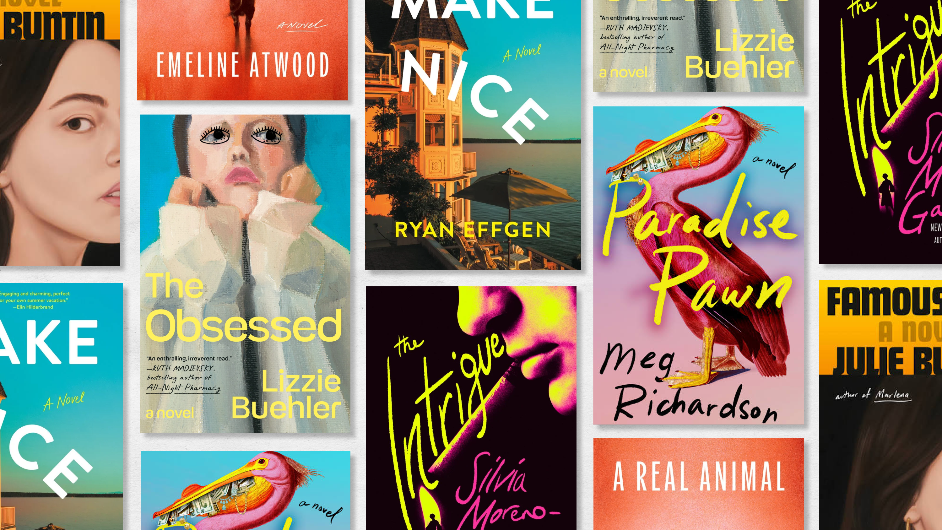 a collage of the best books coming out in july 2025 including a real animal the intrigue and more