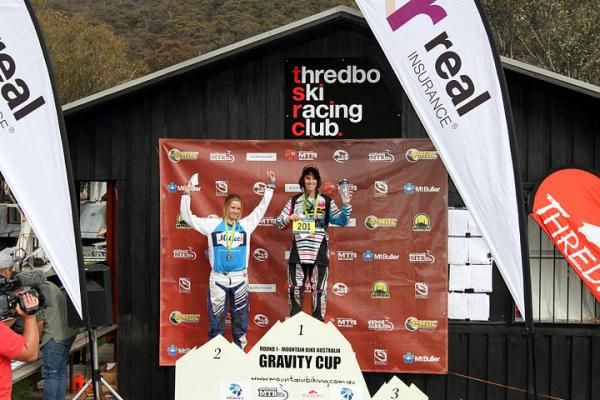 U19 women's podium: Ella Scanlan Bloor, Danielle Beecroft, (absent - Gemma Greentree)