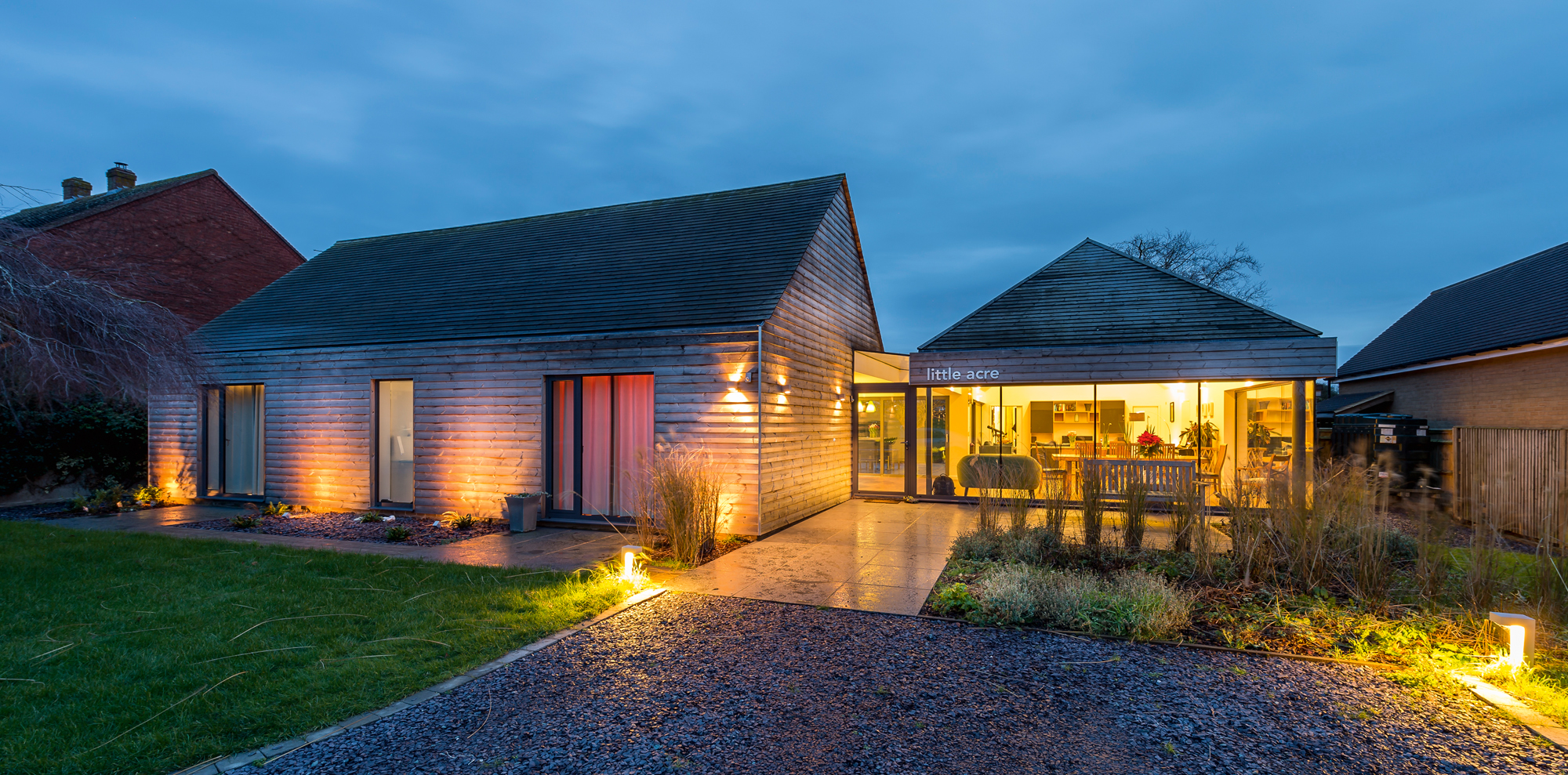 a garage conversion connected to a remodelled home