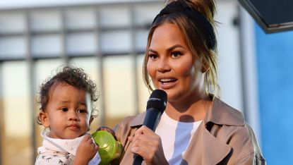 los angeles, california september 19 chrissy teigen and miles stephens attend the impossible foods grocery los angeles launch with pepper thai teigen at gelsons westfield century city on september 19, 2019 in los angeles, california photo by amanda edwardswireimage