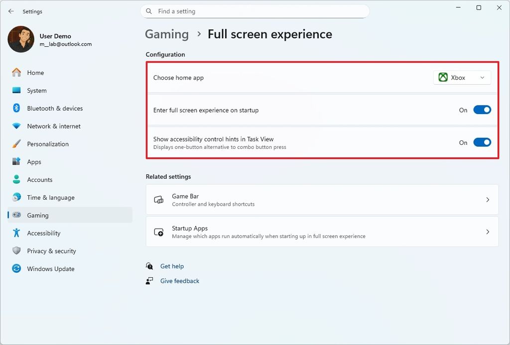 Xbox Full Screen Experience