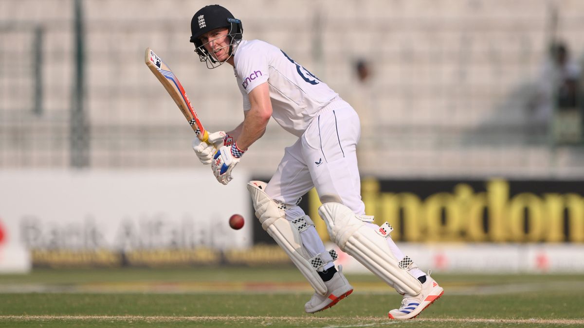 Harry Brook of England bats during day three of the 1st Test Match between Pakistan and England at Multan Cricket Stadium on October 09, 2024 in Multan, Pakistan.