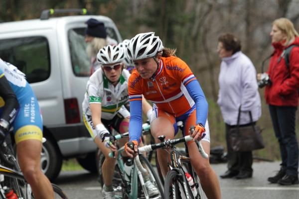 Third place went to Annemiek Van Vleuten (Netherlands), who looked a little cold on the climb
