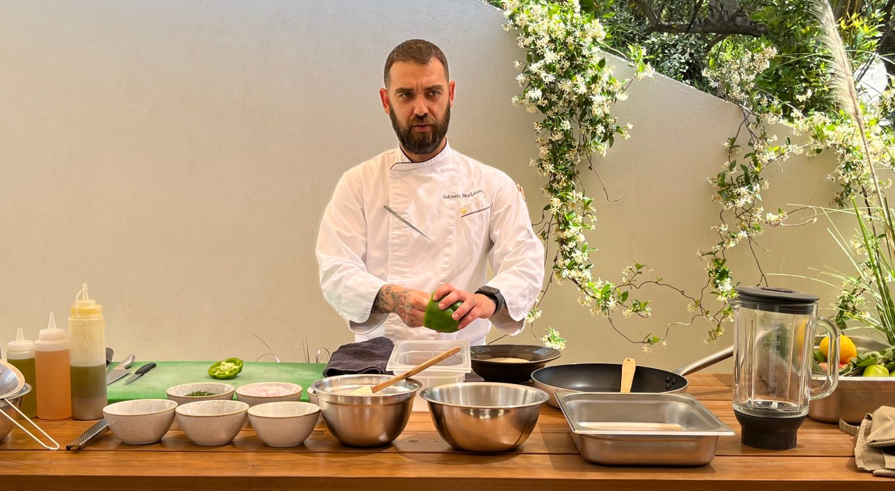 Chef Sokratis Malinganis hosts a cookery class