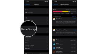 How to view iPhone Storage Space specifics by showing step tapping iPhone Storage